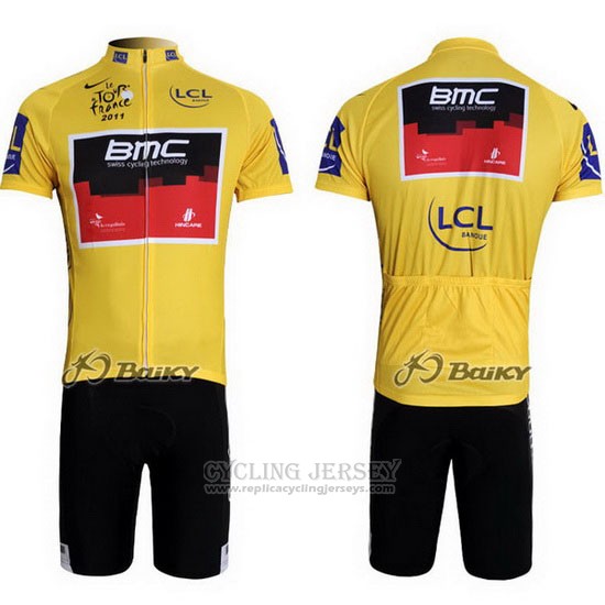 2011 Cycling Jersey BMC Lider Yellow Short Sleeve and Bib Short